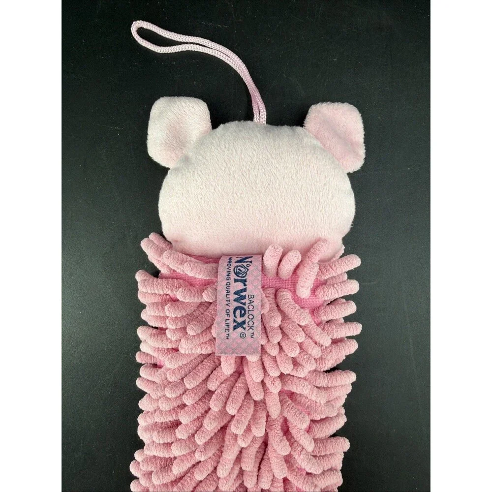 Norwex Kids Pet To Dry Hand Towel/Chenille Microfiber - Pink Piggie